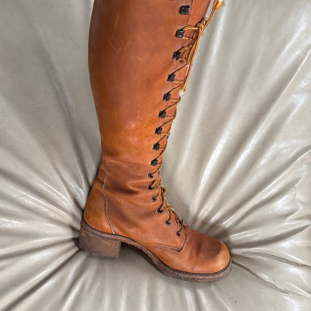 Vintage Zodiac Lace Up Boots